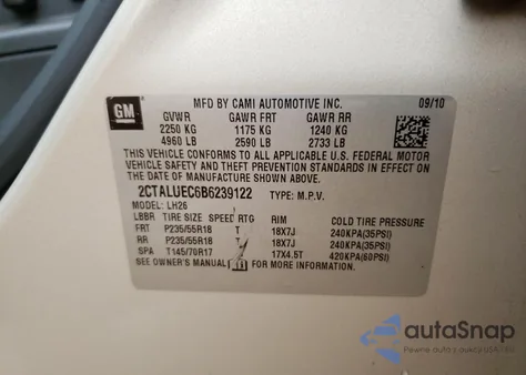 2011 GMC Terrain Slt from USA, damaged, VIN 2CTALUEC6B6239122